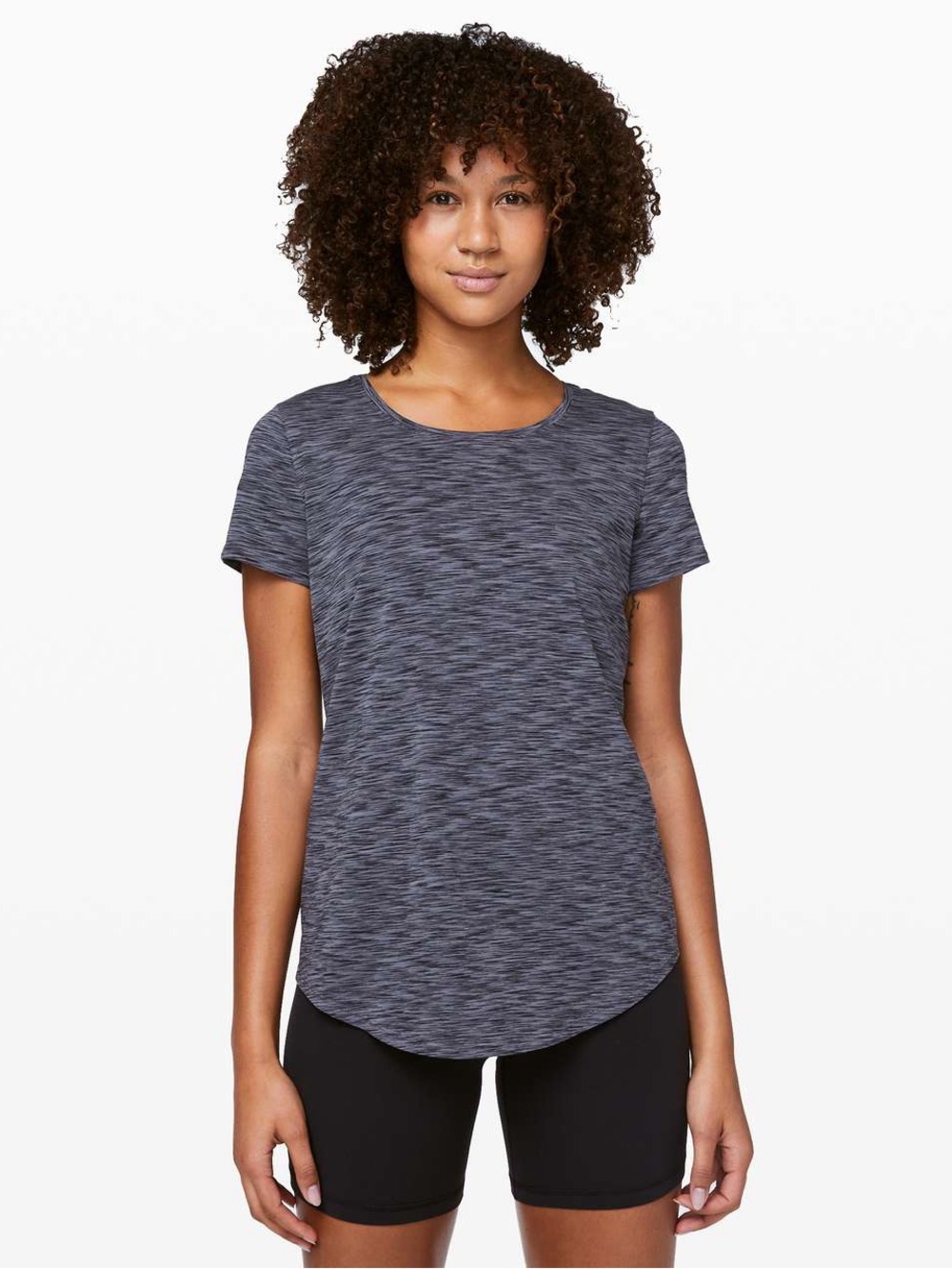 293. Lululemon Love Crew III Space Dye Black / Dark Shadow size 10 Pima cotton